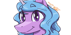 Size: 750x375 | Tagged: safe, artist:floofyfoxcomics, imported from derpibooru, izzy moonbow, pony, unicorn, bust, g5, my little pony: a new generation, portrait, simple background, solo, transparent background