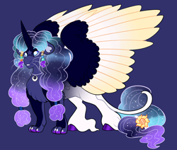 Size: 2600x2200 | Tagged: safe, artist:loryska, imported from derpibooru, oc, abyssinian, alicorn, cat, hybrid, pony, colored wings, female, high res, magical threesome spawn, mare, multiple parents, offspring, parent:capper dapperpaws, parent:princess celestia, parent:tantabus, paws, solo, two toned wings, whiskers, wings