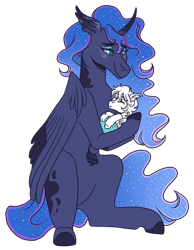 Size: 2100x2700 | Tagged: safe, artist:kikirdcz, imported from derpibooru, princess luna, oc, oc:cosmos, pony, baby, baby pony, high res, simple background, transparent background