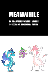 Size: 800x1190 | Tagged: safe, artist:cloudy glow, artist:dashiesparkle, artist:dashiesparkle edit, artist:rainbowderp98, edit, imported from derpibooru, vector edit, fizzle, princess ember, spike, dragon, alternate universe, caption, ember is spike's mother, father and child, father and son, female, fizzle is spike's father, fizzlember, husband and wife, image macro, male, meanwhile, mother and child, mother and son, parent:fizzle, parent:princess ember, parents:fizzlember, shipping, simple background, straight, text, tomska, transparent background, vector