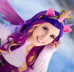 Size: 734x719 | Tagged: safe, artist:niv cosplay, imported from derpibooru, princess cadance, human, 2017, clothes, cosplay, costume, irl, irl human, photo