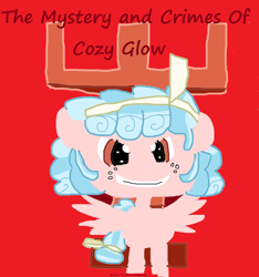 Size: 1270x1354 | Tagged: safe, artist:coltfan97, imported from derpibooru, cozy glow, pegasus, pony, 1000 hours in ms paint, chess piece, evil grin, grin, red background, simple background, smiling