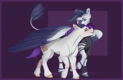 Size: 1280x832 | Tagged: safe, artist:copshop, imported from derpibooru, oc, oc only, earth pony, hybrid, zony, colored wings, female, mare, two toned wings, wings