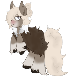 Size: 3750x4260 | Tagged: safe, alternate version, artist:anonymous, oc, oc only, oc:bundle up, pony, clothes, coat, female, mare, rearing, simple background, snowpony (species), socks (coat marking), solo, taiga pony, transparent background, unshorn fetlocks