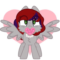 Size: 2314x2314 | Tagged: safe, artist:blurry-kun, imported from derpibooru, oc, oc only, oc:evening prose, pegasus, pony, chest fluff, female, freckles, heart, high res, jewelry, mare, necklace, pearl necklace, simple background, solo, transparent background