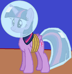 Size: 1130x1169 | Tagged: safe, artist:guihercharly, edit, imported from derpibooru, twilight sparkle, alicorn, pony, 1000 hours in ms paint, bound wings, cropped, female, helmet, mare, moon, rope, solo, space, space helmet, tail helmet, tied up, twilight sparkle (alicorn), wings
