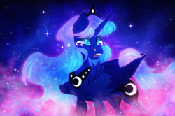 Size: 1600x1063 | Tagged: safe, artist:sadelinav, imported from derpibooru, princess luna, alicorn, pony, crying, solo