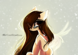 Size: 2920x2080 | Tagged: safe, artist:krissstudios, imported from derpibooru, oc, oc only, earth pony, pony, earth pony oc, eye clipping through hair, eyebrows, eyebrows visible through hair, female, frown, glasses, high res, mare, sitting, solo