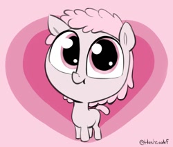Size: 998x848 | Tagged: safe, artist:heretichesh, imported from derpibooru, oc, oc only, earth pony, pony, big eyes, big head, filfilfil, heart, heart background, looking at you, solo