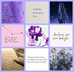 Size: 1280x1238 | Tagged: safe, artist:twirity, artist:vividsonata, imported from derpibooru, rarity, twilight sparkle, alicorn, pony, unicorn, female, hug, lesbian, moodboard, rarilight, shipping, twilight sparkle (alicorn), winghug, wings