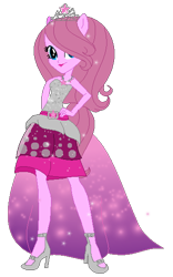 Size: 346x556 | Tagged: safe, artist:gihhbloonde, imported from derpibooru, oc, oc only, oc:music melody, equestria girls, base used, clothes, dress, eyelashes, female, hand on hip, high heels, jewelry, shoes, simple background, smiling, solo, tiara, transparent background
