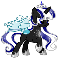 Size: 782x768 | Tagged: safe, artist:gihhbloonde, imported from derpibooru, oc, oc only, alicorn, pony, alicorn oc, base used, ethereal mane, eye clipping through hair, eyelashes, female, hoof shoes, horn, jewelry, mare, simple background, solo, starry mane, tiara, transparent background, wings