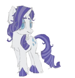 Size: 970x1011 | Tagged: safe, artist:sugarfrogg_, imported from derpibooru, rarity, pony, unicorn, chest fluff, facial hair, female, goatee, headcanon in the description, lidded eyes, looking at you, mare, simple background, solo, white background