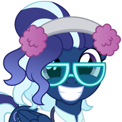 Size: 1000x1000 | Tagged: safe, artist:cirillaq, imported from derpibooru, oc, oc only, oc:doctor jolene, pegasus, pony, commission, earmuffs, female, glasses, mare, simple background, solo, transparent background