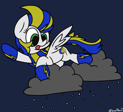 Size: 2344x2131 | Tagged: safe, artist:derpyalex2, imported from derpibooru, oc, oc only, pegasus, pony, clothes, cloud, flying, high res, scarf, snow, snowfall
