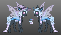 Size: 1504x879 | Tagged: safe, artist:the-dreepy-mom, imported from derpibooru, oc, oc:nightshade fae, changeling, female, hat, solo, witch hat