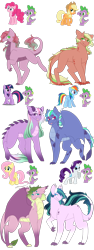 Size: 1280x3405 | Tagged: safe, artist:inkprism, imported from derpibooru, applejack, fluttershy, pinkie pie, rainbow dash, rarity, spike, twilight sparkle, oc, dracony, dragon, earth pony, hybrid, pegasus, pony, unicorn, applespike, claws, dragon wings, female, flutterspike, horns, interspecies offspring, male, offspring, parent:applejack, parent:fluttershy, parent:pinkie pie, parent:rainbow dash, parent:rarity, parent:spike, parent:twilight sparkle, parents:applespike, parents:flutterspike, parents:pinkiespike, parents:rainbowspike, parents:sparity, parents:twispike, pinkiespike, rainbowspike, shipping, simple background, slit pupils, sparity, straight, transparent background, twispike, wings