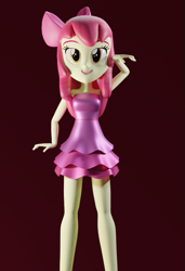 Size: 647x947 | Tagged: safe, artist:tahu25, imported from ponybooru, apple bloom, equestria girls, 3d, blender, clothes, dress, solo