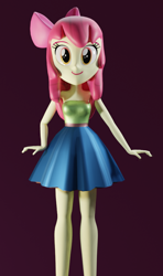 Size: 562x949 | Tagged: safe, artist:tahu25, imported from ponybooru, apple bloom, equestria girls, 3d, blender, clothes, dress, solo