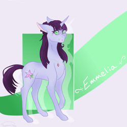 Size: 850x850 | Tagged: safe, artist:konomirose01, imported from derpibooru, oc, oc only, oc:emmelia, unicorn, female, jewelry, mare, necklace, offspring, parent:flash sentry, parent:twilight sparkle, parents:flashlight