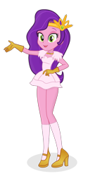 Size: 1080x2162 | Tagged: safe, artist:bomberchif, artist:grapefruit-face, imported from derpibooru, pipp petals, equestria girls, base used, clothes, dress, equestria girls-ified, g5, g5 to equestria girls, gloves, happy, high heels, human pipp petals, looking at you, my little pony: a new generation, shoes, show accurate, simple background, solo, stockings, thigh highs, transparent background