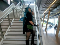 Size: 2048x1536 | Tagged: safe, artist:mochifairy, imported from derpibooru, queen chrysalis, human, clothes, cosplay, costume, irl, irl human, photo, stairs