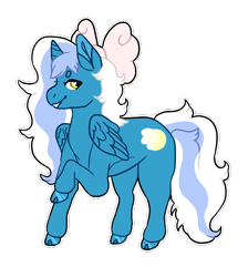 Size: 600x670 | Tagged: safe, artist:ratrights, imported from derpibooru, oc, oc:fleurbelle, alicorn, adorabelle, alicorn oc, bow, cute, female, hair bow, horn, mare, ocbetes, raised hoof, simple background, transformation, transparent background, wings, yellow eyes
