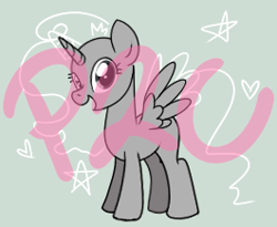 Size: 265x217 | Tagged: safe, artist:khimi-chan, imported from derpibooru, oc, oc only, alicorn, pony, alicorn oc, bald, base, eyelashes, female, horn, mare, smiling, solo, wings