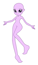 Size: 683x1171 | Tagged: safe, artist:gihhbloonde, imported from derpibooru, oc, oc only, human, equestria girls, bald, barefoot, base, feet, female, simple background, smiling, solo, transparent background