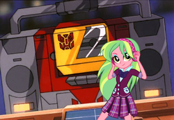 Size: 482x333 | Tagged: safe, artist:xebck, edit, edited screencap, imported from derpibooru, screencap, lemon zest, equestria girls, friendship games, autobot, blaster, crystal prep academy, crystal prep shadowbolts, female, transformers, vector