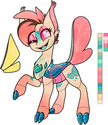 Size: 901x1045 | Tagged: safe, artist:velnyx, imported from derpibooru, oc, oc:sorbet, changepony, hybrid, female, simple background, solo, transparent background