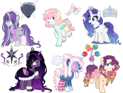 Size: 4500x3400 | Tagged: safe, artist:gihhbloonde, artist:meimisuki, imported from derpibooru, oc, oc only, oc:sprinkle twinkle, alicorn, earth pony, pegasus, pony, unicorn, adoptable, alicorn oc, base used, bow, choker, clothes, coat markings, cutie mark, eyelashes, female, food, glasses, grin, hair bow, hoof fluff, horn, jewelry, leg warmers, magical lesbian spawn, makeup, mare, markings, messy mane, necklace, offspring, open mouth, parent:applejack, parent:coloratura, parent:fancypants, parent:fluttershy, parent:king sombra, parent:maud pie, parent:rainbow dash, parent:rarity, parent:starlight glimmer, parent:twilight sparkle, parents:flutterdash, parents:rarajack, parents:raripants, parents:starmaud, parents:twibra, pink socks, raised hoof, scarf, simple background, smiling, socks, socks (coat markings), sprinkles, striped socks, tiara, transparent background, unicorn oc, wings