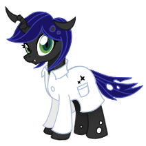 Size: 212x212 | Tagged: safe, artist:khimi-chan, imported from derpibooru, oc, oc only, oc:dark matter, changeling queen, base used, changeling queen oc, clothes, lab coat, simple background, solo, transparent background