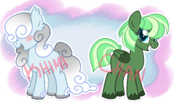 Size: 375x222 | Tagged: safe, artist:khimi-chan, imported from derpibooru, oc, oc only, earth pony, pegasus, pony, base used, duo, earth pony oc, pegasus oc, simple background, smiling, transparent background, wings