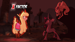 Size: 3840x2160 | Tagged: safe, artist:hitsuji, imported from derpibooru, fhtng th§ ¿nsp§kbl, alpaca, classical unicorn, demon, unicorn, them's fightin' herds, alpake highlands, cloven hooves, community related, group, high res, imminent death, leonine tail, marvel vs capcom 3, oleander (tfh), paprika (tfh), tail, unshorn fetlocks