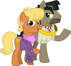 Size: 3225x2975 | Tagged: safe, artist:philomenathephoenix, artist:scribbsie, imported from derpibooru, doctor caballeron, ms. harshwhinny, earth pony, pony, daring don't, season 4, cabalwhinny, female, high res, male, rings of scorchero, shipping, shipping fuel, simple background, smiling, stallion, straight, transparent background, vector