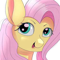 Size: 1080x1080 | Tagged: safe, artist:杏银花开, imported from derpibooru, fluttershy, pegasus, pony, female, looking at you, mare