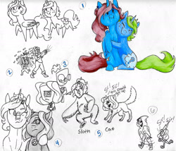 Size: 1977x1695 | Tagged: safe, artist:ask-y, imported from derpibooru, oc, oc only, pony, unicorn, horn, side hug, sketch, sketch dump, traditional art, unicorn oc