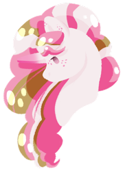 Size: 1024x1427 | Tagged: safe, artist:oneiria-fylakas, imported from derpibooru, oc, oc:pink pepper, pony, bust, chibi, female, lineless, mare, portrait, simple background, solo, transparent background