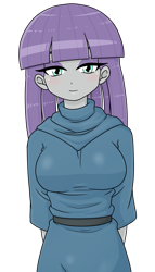 Size: 733x1280 | Tagged: safe, artist:batipin, imported from derpibooru, part of a set, maud pie, equestria girls, arm behind back, breasts, busty maud pie, female, looking at you, open mouth, simple background, smiling, solo, transparent background, when she smiles