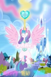 Size: 1280x1920 | Tagged: safe, artist:hate-love12, imported from derpibooru, princess flurry heart, alicorn, pony, crystal heart, female, glowing, glowing eyes, magic, mare, obtrusive watermark, older, older flurry heart, solo, watermark