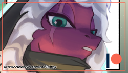 Size: 777x444 | Tagged: safe, artist:feelinnglad, artist:lummh, imported from derpibooru, tempest shadow, pony, unicorn, comic:the princess of love, advertisement, broken horn, comic, horn, patreon, patreon logo, patreon preview, scar, solo