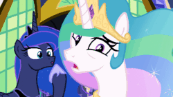 Size: 1920x1080 | Tagged: safe, imported from derpibooru, screencap, princess celestia, princess luna, alicorn, pony, between dark and dawn, season 9, spoiler:s09, faic, female, g4, gif, hoof shoes, mare, non-animated gif, royal sisters, siblings, sisters