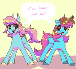 Size: 2425x2204 | Tagged: safe, artist:livzkat, imported from derpibooru, oc, oc:dipper, pegasus, duo, happy new year, high res, holiday