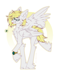 Size: 1293x1596 | Tagged: safe, imported from derpibooru, oc, oc:ludwig von leeb, pegasus, pony, clock, cute, glasses, green eyes, looking at you, male, simple background, solo, stallion, tongue out, white background, wings