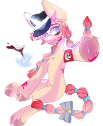 Size: 331x406 | Tagged: artist needed, safe, imported from ponybooru, oc, oc:medici, pony, unicorn, alcohol, cup, glass, hat, hooves, looking up, male, nazi, simple background, stallion, swastika, transparent background, wine