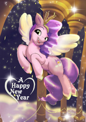 Size: 1024x1449 | Tagged: safe, artist:neoshrek, imported from derpibooru, pipp petals, pegasus, pony, female, g5, happy new year, happy new year 2022, holiday, mare, solo