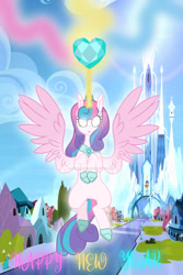 Size: 1280x1920 | Tagged: safe, artist:hate-love12, imported from derpibooru, princess flurry heart, alicorn, pony, crystal heart, female, glow, glowing eyes, magic, mare, obtrusive watermark, older, older flurry heart, solo, watermark