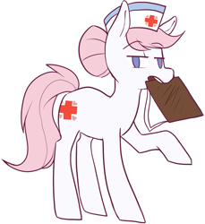 Size: 959x1047 | Tagged: safe, artist:ghost, imported from derpibooru, nurse redheart, earth pony, pony, female, hat, mare, nurse hat, simple background, solo, white background