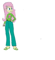 Size: 480x517 | Tagged: safe, imported from derpibooru, fluttershy, equestria girls, clothes, cutie mark, cutie mark on clothes, digital art, equestria girls-ified, fanfic art, sandals, simple background, solo, white background